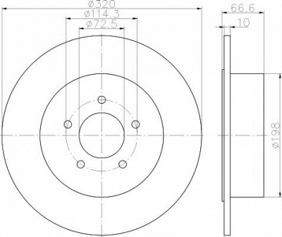 HELLA PAGID 8dd355117411 -  Тормозной диск